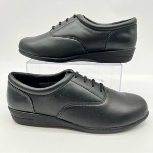 Dr. Scholl's Women's Black Leather Oxford Comfort Walking Shoes-Size 8